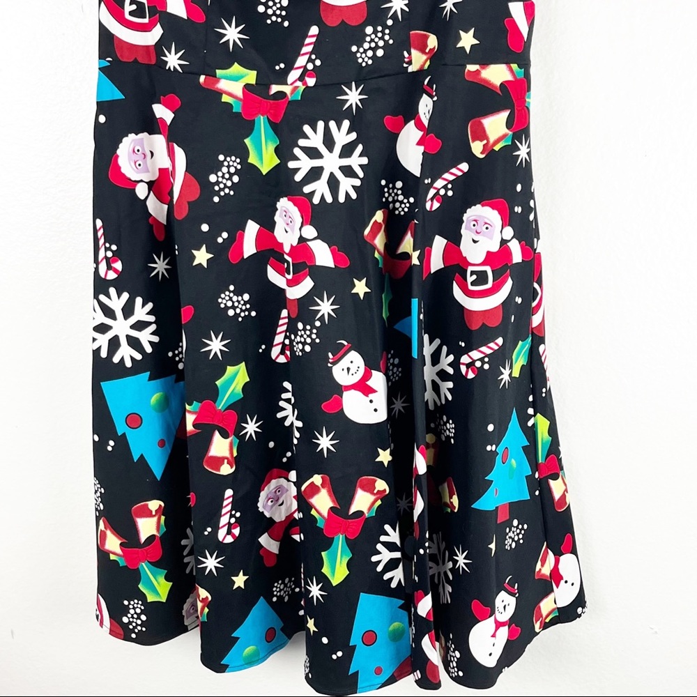 BRIDESMAY Festive Christmas Sleeveless V-Neck Pleated Back Zipper Dress, Size XL - Picture 6 of 9